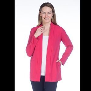 🎄 Fuchsia Roll-Up Sleeve Open Cardigan